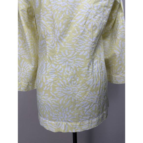 Tantrums Boho Crochet V- Neck Top Blouse Yellow Floral Women’s Size Small - Picture 9 of 16
